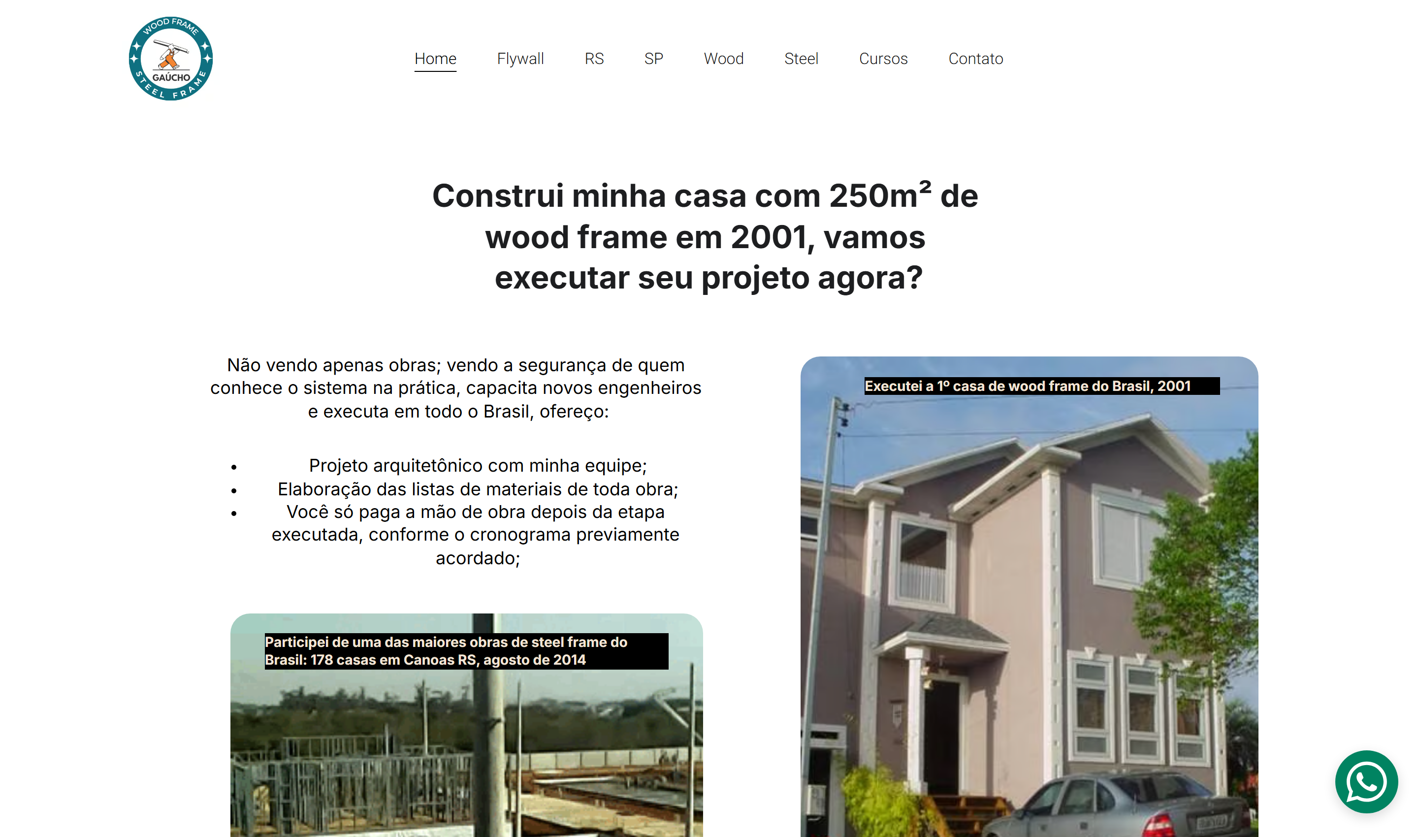 Site atual da Gaúcho Engenharia no computador