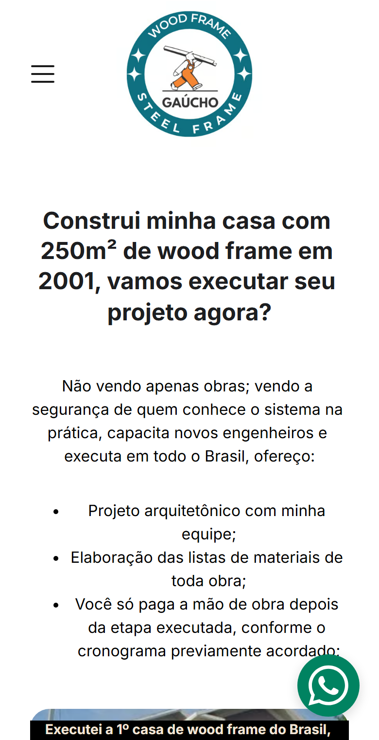 Site atual no celular